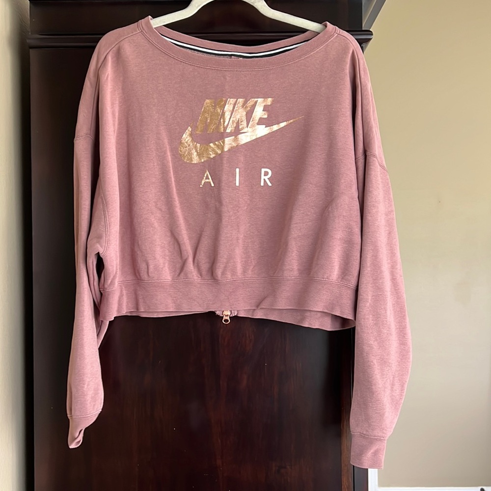 Nike Air Sweat Shirt with Rose Gold Zipper accent Size L